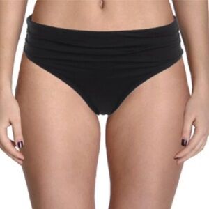 NWT‎ $59 Kenneth Cole  Women Black Solids Fold Over Shirred Hipster